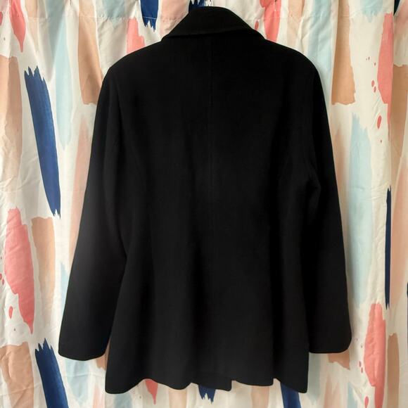 NWOT Calvin Klein Black Double Breasted Lined Wool Cashmere Peacoat Size 14 - Picture 6 of 11